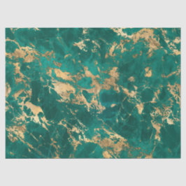 Modernes Muster aus Aquamarin- und Goldmarmor Seidenpapier