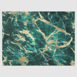 Modernes Muster aus Aquamarin- und Goldmarmor Seidenpapier