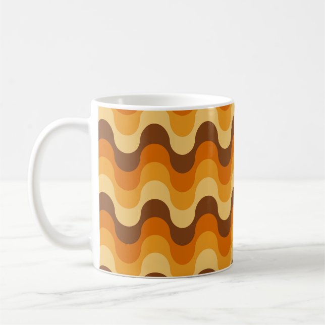 Modernes Muster aus den 1970er Jahren im Mittelalt Kaffeetasse (Links)