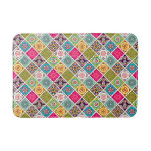 Modernes Muster blau rosa marokkanischer Stil Bath Badematte