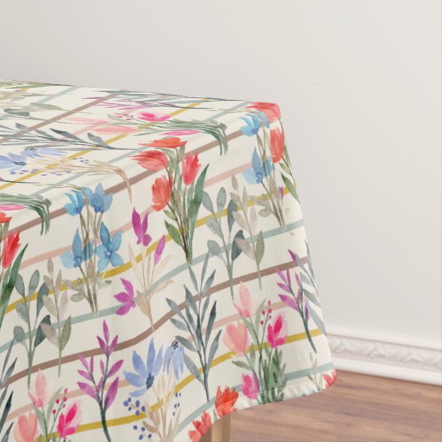 Modernes Muster der Aquarellfarben-Blume Tischdecke (Beispiel)