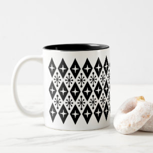 Modernes Muster der Diamond-Sternexplosion Mitte d Zweifarbige Tasse