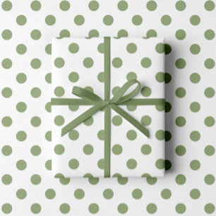 Modernes Muster der grünen Polka-Punkte Geschenkpapier