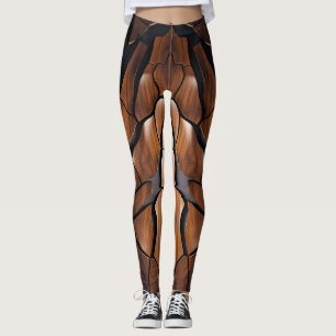 Modernes Muster der Holzoberfläche Leggings