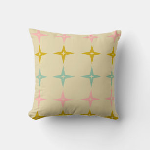 Modernes Muster der Sternexplosion in Pink Aqua Kissen