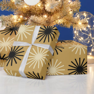 Modernes Muster der Sternexplosion Mitte des Jahrh Geschenkpapier