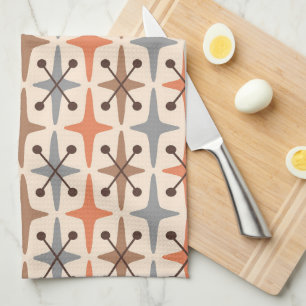 Modernes Muster der Sternexplosion Mitte des Jahrh Geschirrtuch