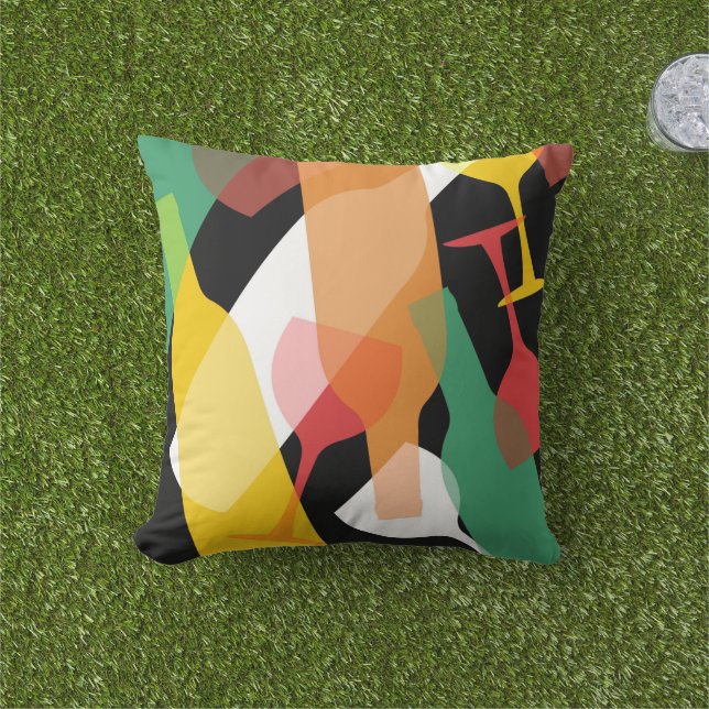 Modernes Muster der Weinflaschen Kissen Kissen (Golfball-Marker)
