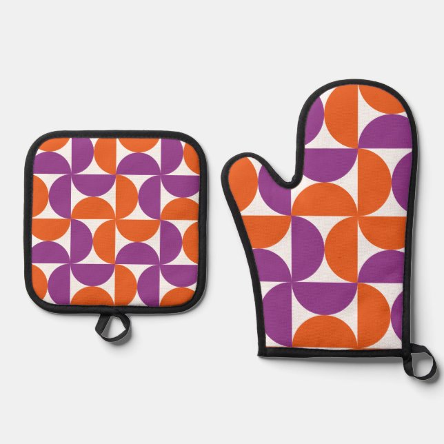Modernes Muster des Mittelalters Ofenhandschuh & Topflappen-Set (Vorderseite)
