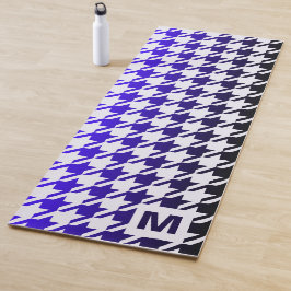 Modernes Muster eines blauen Hahnentrittmusters Yogamatte