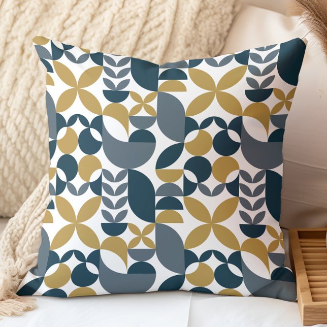 Modernes Muster eines Mustard Abstract Geometric Kissen (Von Creator hochgeladen)