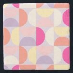 Modernes Muster - farbenfrohe Collage aus dem Mitt Steinuntersetzer<br><div class="desc">Retro Mitte des Jahrhunderts moderne Muster - abstrakte geometrische Formen - Minimalistische Muster in Pastellfarben - Lavendel,  lila,  lila,  rosa,  orange,  gelb und weiß.</div>