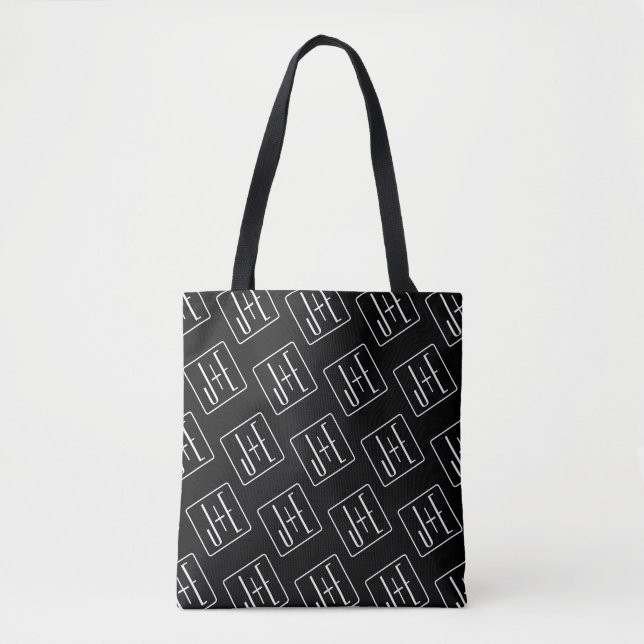 Modernes Muster für Hochzeitstile | Schwarz und We Tasche (Vorderseite)