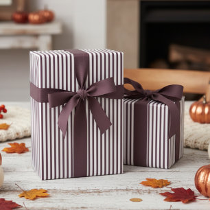 Modernes Muster für Lila und weiße Streifen Geschenkpapier