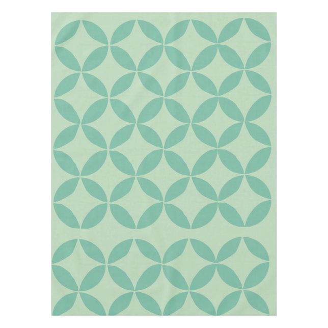 Modernes Muster im Mid Century Green Art Tischdecke (Vorderseite)