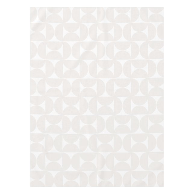 Modernes Muster in Beige und Weiß aus dem Mittelal Tischdecke (Vorderseite)