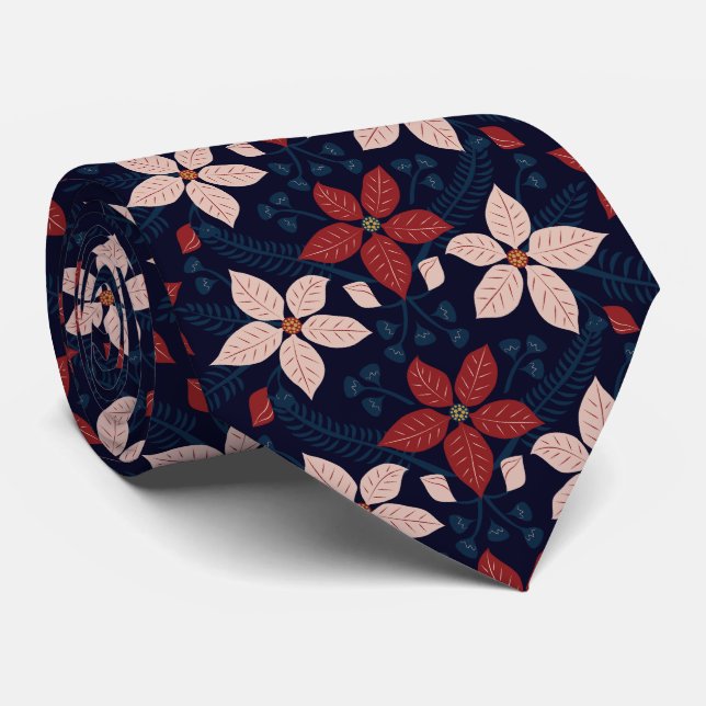 Modernes Muster in Blau, Rot und Rot Krawatte (Gerollt)