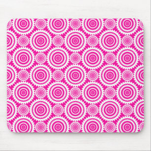 Modernes Muster in Hot Pink und White Stylicles Mousepad