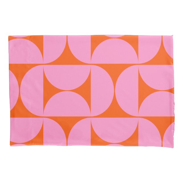 Modernes Muster in pink und orange Kissenbezug (Vorderseite)