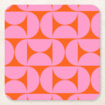 Modernes Muster in pink und orange Rechteckiger Pappuntersetzer<br><div class="desc">Retro Mid Century Modernes Muster - Abstrakte geometrische Formen - Niedliches und Minimalistisches Muster in Rosa und Orange.</div>