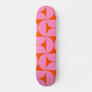 Modernes Muster in pink und orange Skateboard