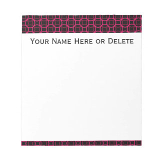 Modernes Muster in Rosa und Schwarz Notizblock
