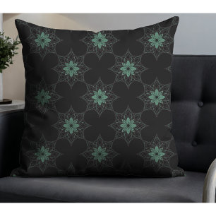 Modernes Muster mit geometrischer Struktur Aquamar Kissen