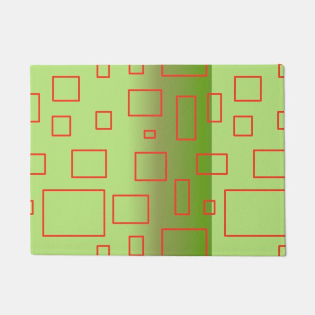 Modernes Muster mit grüner Geometrie Fußmatte (Vorderseite)