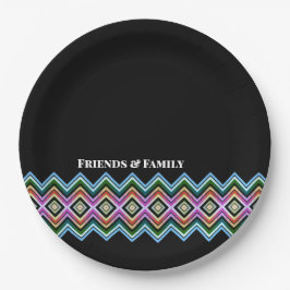 Modernes Muster mit Schwarz Pappteller