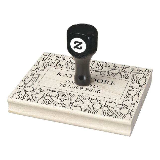 Modernes Muster Monogramm Gummistempel (Stempel)