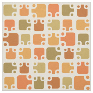 Modernes Muster Ochre Mitte des Jahrhunderts Stoff