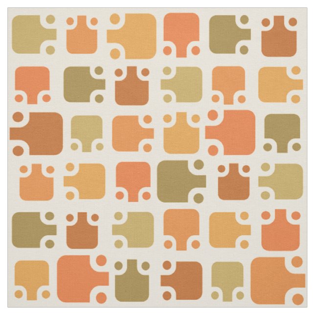 Modernes Muster Ochre Mitte des Jahrhunderts Stoff (Muster)
