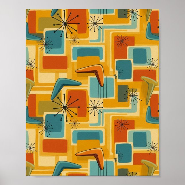 Modernes Muster - Retro Wall Art Poster (Vorne)