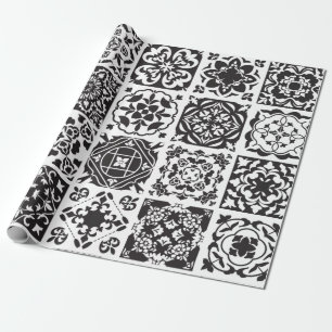 Modernes Muster schwarzer und weißer geometrische Geschenkpapier
