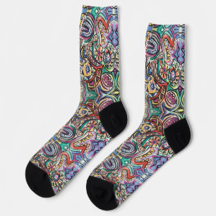 Modernes Muster tropisch-multikolorisch geometrisc Socken
