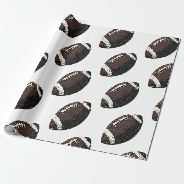 Modernes, nahtloses Muster amerikanischer Fußball Geschenkpapier (Ungerollt)