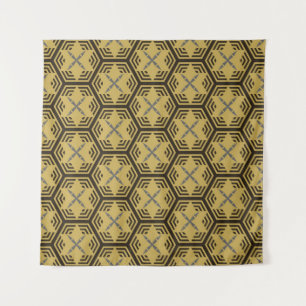 Modernes nahtloses Muster, goldene Farbe. Geometri Wandteppich