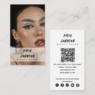 Modernes Nail Beaty Salon Makeup Artist Foto Visitenkarte