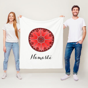 Modernes Namaste Rot Mandala Fleecedecke