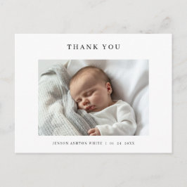 Modernes Name Foto Baby Danke Karte