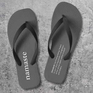Modernes Namensgeschenk für Yogalehrer Schwarz Flip Flops