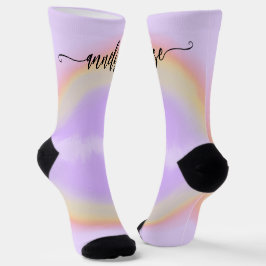 Modernes Namensskript personalisierter pastellfarb Socken