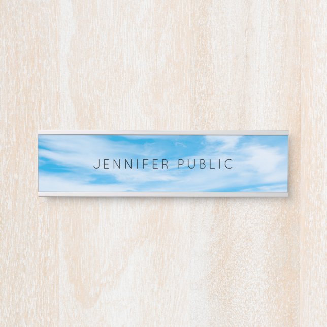 Modernes Nature Template wolds Blue Sky Türschild (Vorderseite )