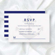 Modernes Nautic Anchor Wedding RSVP