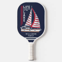 Modernes Nautic Family Lake House Navy Blue Pickleball Schläger