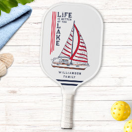 Modernes Nautic Family Lake House Personalisiert Pickleball Schläger