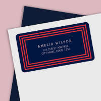 Modernes Navy Blau mit lachsfarbenen rosa Grenzübe