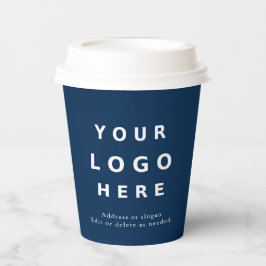 Modernes Navy Blau Unternehmenslogo  Pappbecher