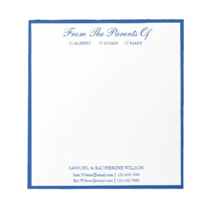 Modernes Navy Blau von den Eltern von Notepad Notizblock