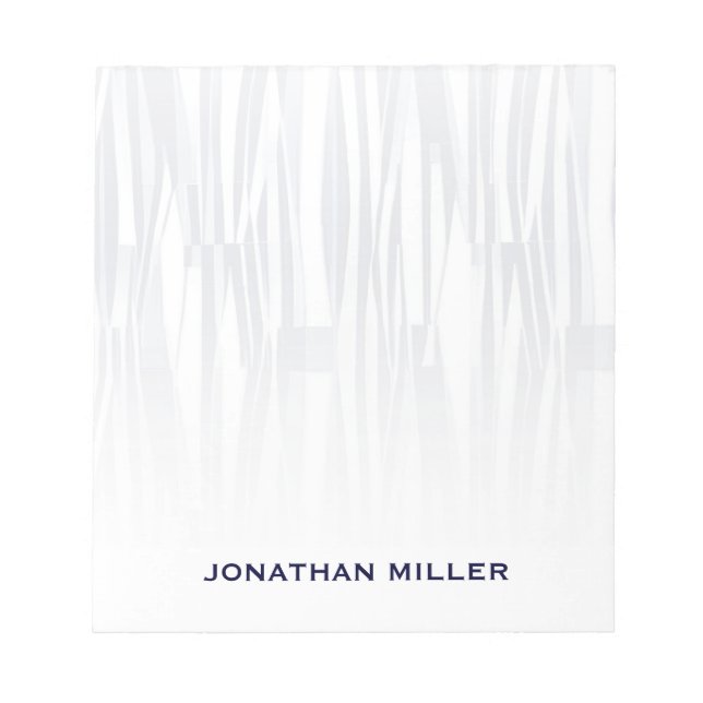 Modernes Navy Blue Geometric Muster Personalisiert Notizblock (Vorderseite)